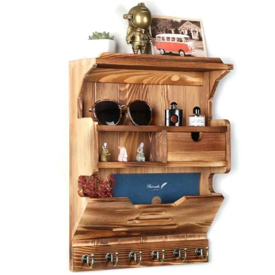 Key Holder for Wall, Elegant Wall-Mounted Mail Organizer with Storage Drawers, Brown
Key Holder for Wall, Elegant Wall-Mounted Mail Organizer with Storage Drawers, Brown