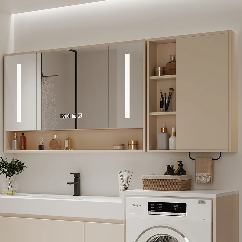 Smart bathroom large size separate mirror cabinet part with lamp defogging bathroom wall-mounted toilet locker
Smart bathroom large size separate mirror cabinet part with lamp defogging bathroom wall-mounted toilet locker