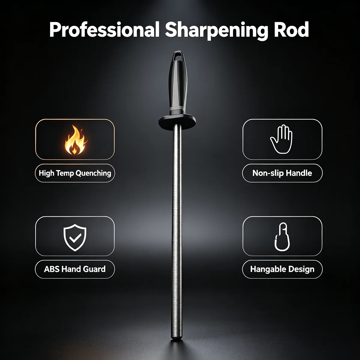 German Imported Professional Sharpening Steel Rod, Chef & Butcher Knife Honing Tool for Fast Precision, Kitchen Sharpener
German Imported Professional Sharpening Steel Rod, Chef & Butcher Knife Honing Tool for Fast Precision, Kitchen Sharpener