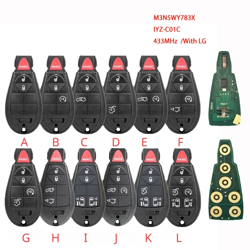 For Dodge 2008-2012 challenger Jeep 2009-2015 grand cherokee3B 4B 5B 6B 7B Remote car Key Fob 433Mhz M3N5WY783X IYZ-C01C
For Dodge 2008-2012 challenger Jeep 2009-2015 grand cherokee3B 4B 5B 6B 7B Remote car Key Fob 433Mhz M3N5WY783X IYZ-C01C