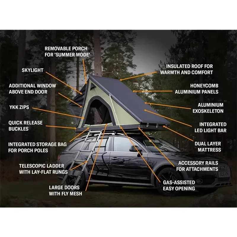 Hard Shell Aluminum Alloy Ute Canopy Triangle Roof Top Tent for Car and Pickup Camping
Hard Shell Aluminum Alloy Ute Canopy Triangle Roof Top Tent for Car and Pickup Camping