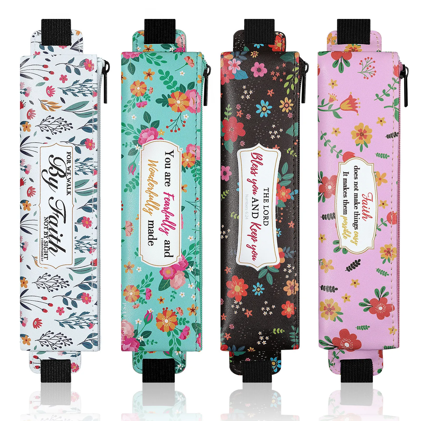Elastic Pen Holder for Notebook, 4 Pieces PU Leather Pencil Case with Adjustable Band, Stationery School Supplies Zipper Bag
Elastic Pen Holder for Notebook, 4 Pieces PU Leather Pencil Case with Adjustable Band, Stationery School Supplies Zipper Bag