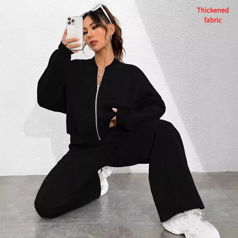 Grey Bomber Jacket Pant Women‘s 2 Pieces Set Casual Long Sleeve Zipper Coat Casual Solid Sweatshirt Trousers Suit Fall Sportwear
Grey Bomber Jacket Pant Women‘s 2 Pieces Set Casual Long Sleeve Zipper Coat Casual Solid Sweatshirt Trousers Suit Fall Sportwear