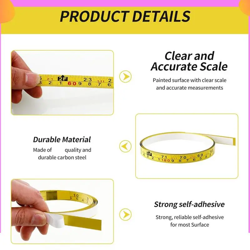 A23P 2 Packs Steel Self-Adhesive Measuring Tape, Right To Left Reading Imperial And Metric Ruler Tape
A23P 2 Packs Steel Self-Adhesive Measuring Tape, Right To Left Reading Imperial And Metric Ruler Tape