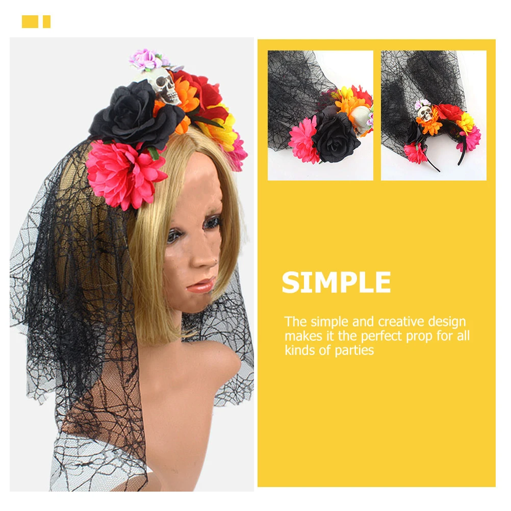 Spider Yarn Headb Halloween Veil Skull Rose Decor Lightweight Comfortable Party Headwear Festival Headdress Cosplay Hair Clasp
Spider Yarn Headb Halloween Veil Skull Rose Decor Lightweight Comfortable Party Headwear Festival Headdress Cosplay Hair Clasp