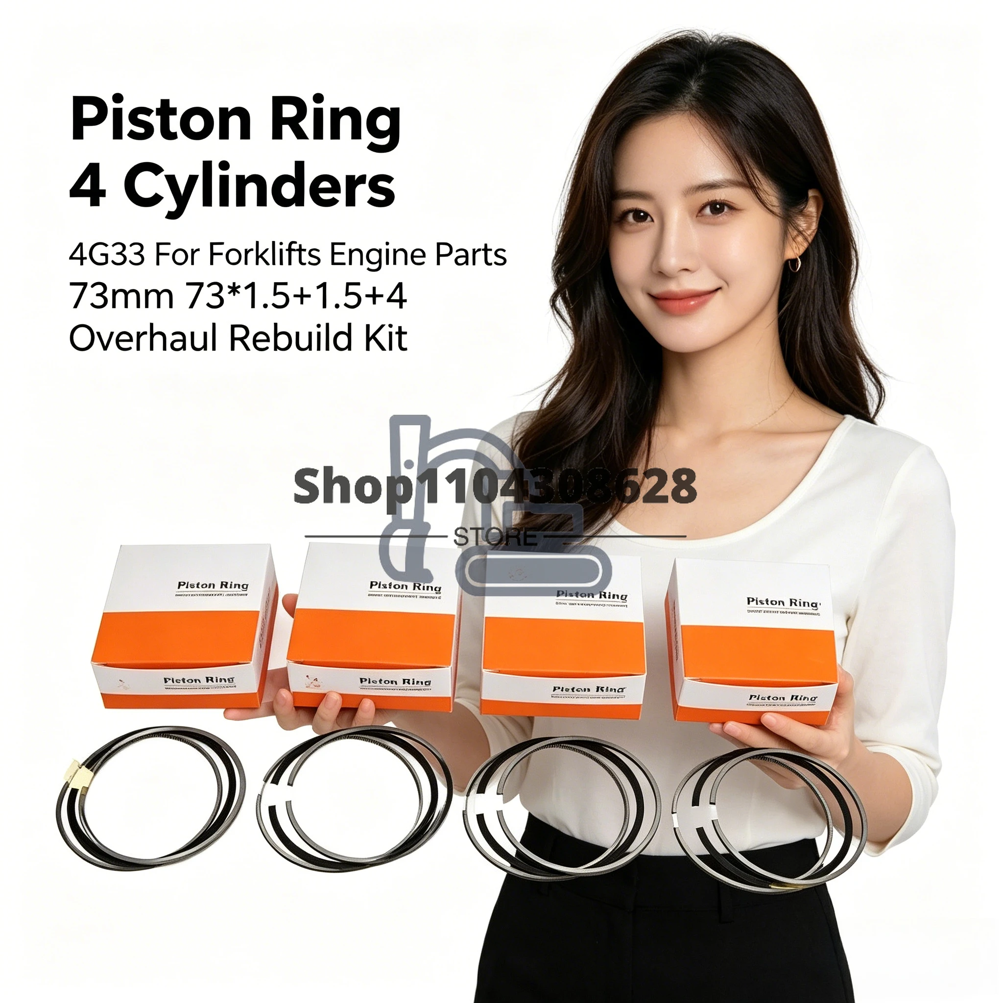Piston Ring 4 Cylinders 4G33 For Forklifts Engine Parts 73mm 73*1.5+1.5+4 Overhaul Rebuild Kit
Piston Ring 4 Cylinders 4G33 For Forklifts Engine Parts 73mm 73*1.5+1.5+4 Overhaul Rebuild Kit