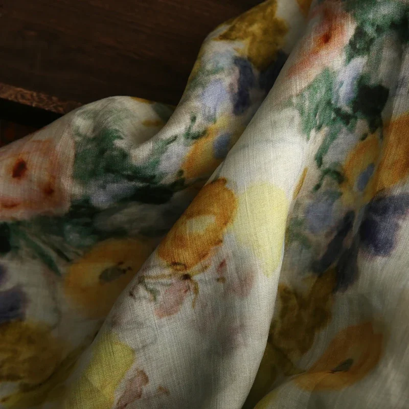 Fabric Wide 140cmx50cm Gradient Color Pure Ramie High-End Digital Flower Printing DIY Hand-Stitched Dress Robe Spring and Summer
Fabric Wide 140cmx50cm Gradient Color Pure Ramie High-End Digital Flower Printing DIY Hand-Stitched Dress Robe Spring and Summer