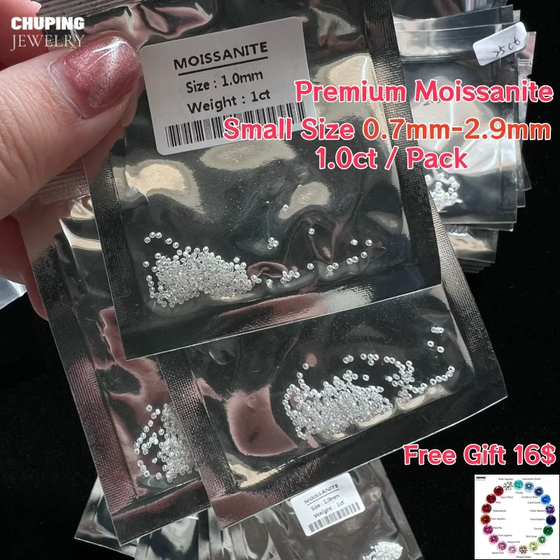 Wholesal Premium Moissanite Gemstones D Color VVS1 Round Cut Small Size 0.7mm-2.9mm 1.0ct / Pack Moissanite For Jewelry Making
Wholesal Premium Moissanite Gemstones D Color VVS1 Round Cut Small Size 0.7mm-2.9mm 1.0ct / Pack Moissanite For Jewelry Making