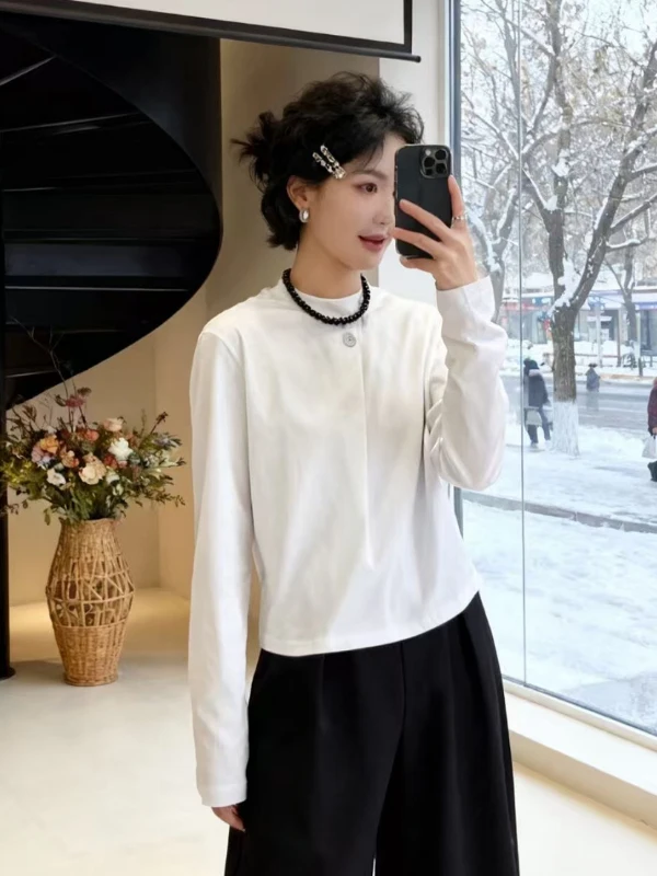 plus Size Pure Cotton Long Sve T-irt Women's Spring New Loose Slimming Base Layer Top Korean Sle Commute Faion
plus Size Pure Cotton Long Sve T-irt Women's Spring New Loose Slimming Base Layer Top Korean Sle Commute Faion