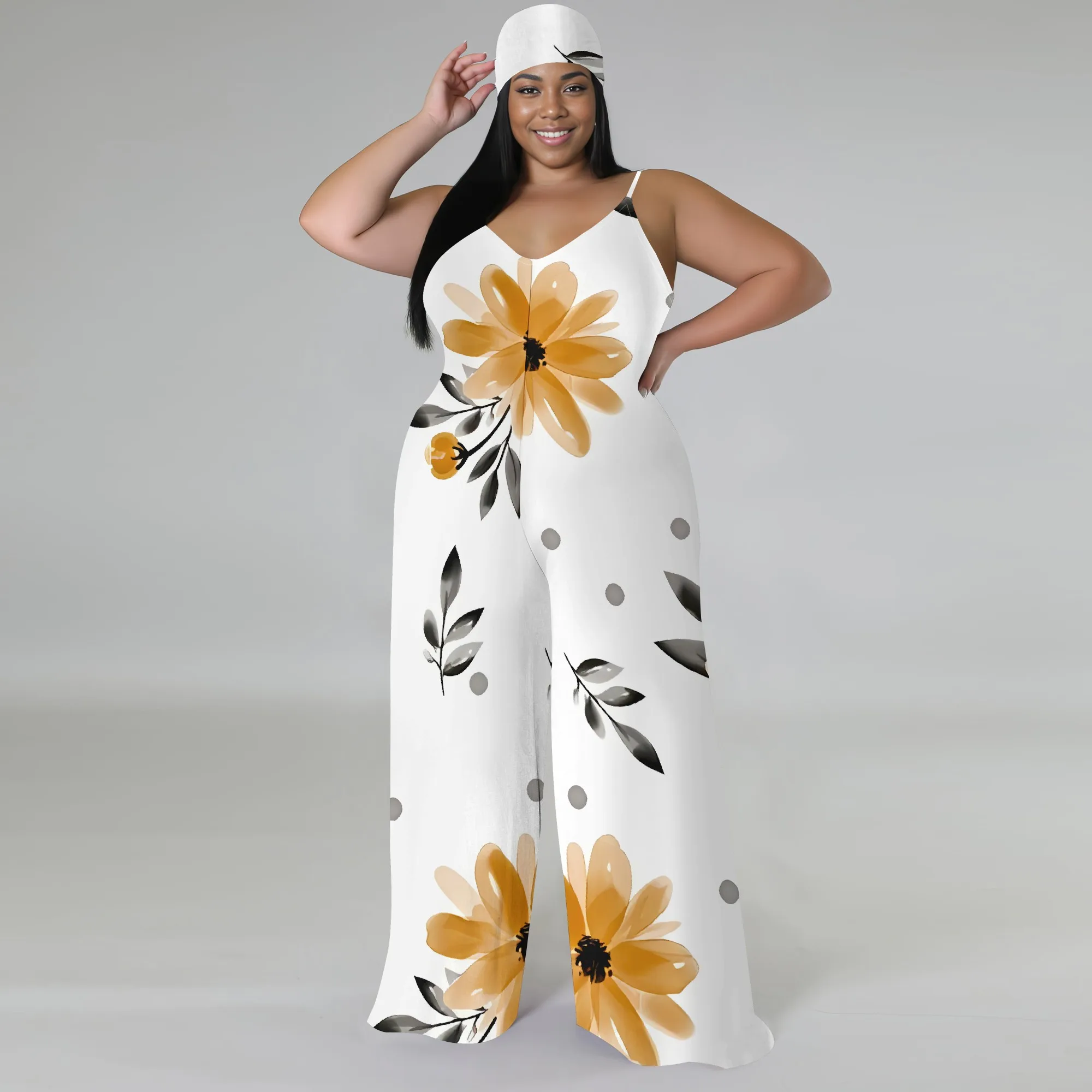 Watercolor Floral Halter V-Neck Maxi Dress - Women's Fresh Artistic Party Resortwear Evening Beachwear Summer (with headscarf)
Watercolor Floral Halter V-Neck Maxi Dress - Women's Fresh Artistic Party Resortwear Evening Beachwear Summer (with headscarf)