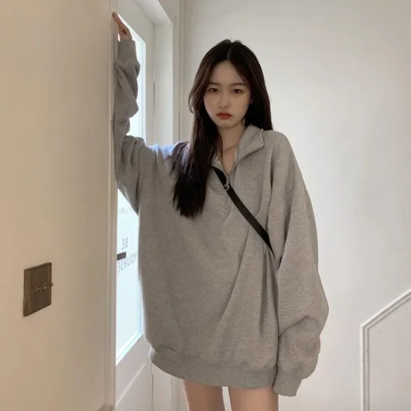 Y2k Korean Fashion Gray Oversized Sweatshirts Women Harajuku Zip Up Hoodie Vintage Loose Casual Polo Collar Pullover Baggy Tops
Y2k Korean Fashion Gray Oversized Sweatshirts Women Harajuku Zip Up Hoodie Vintage Loose Casual Polo Collar Pullover Baggy Tops