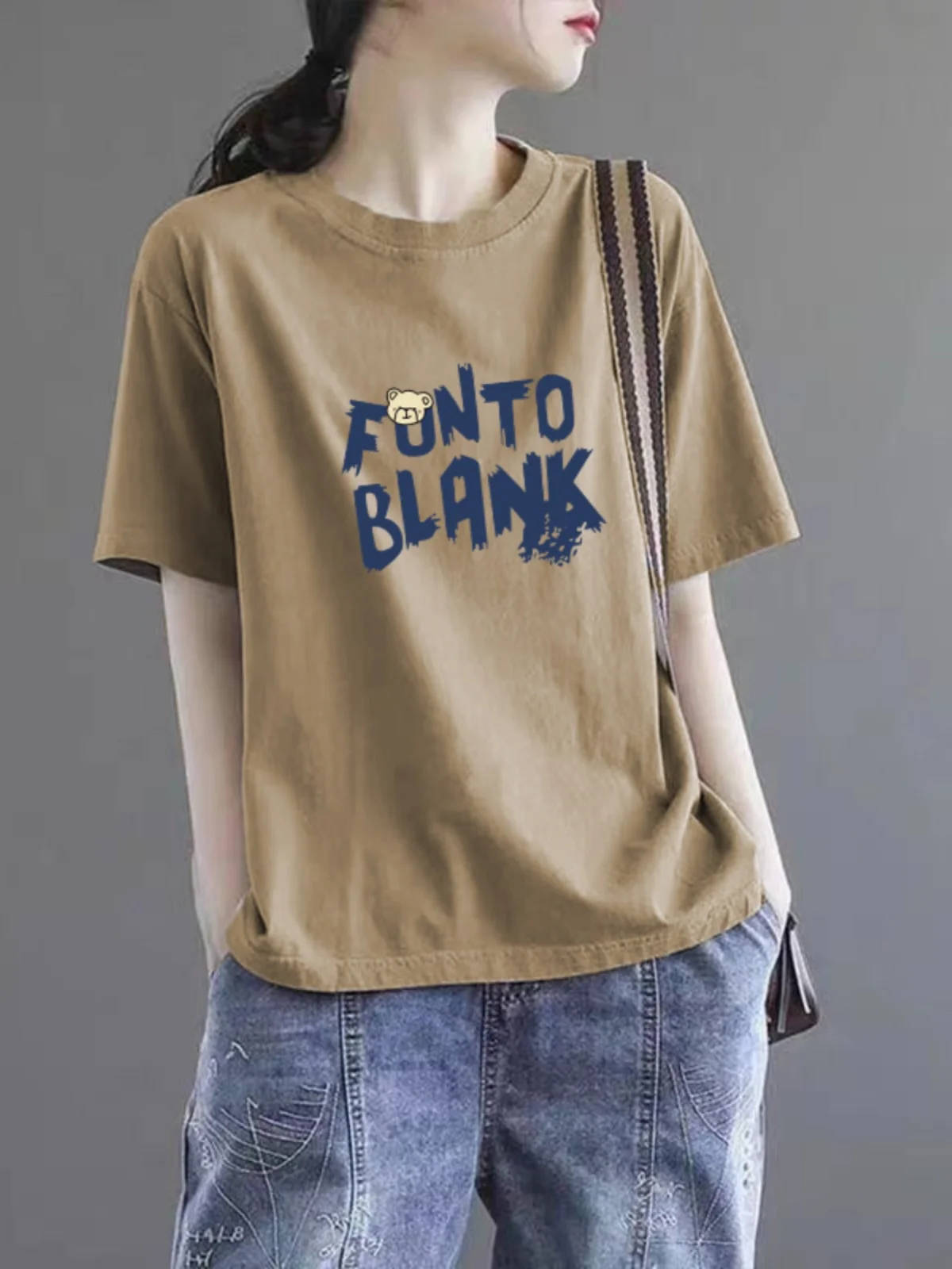 Loose Fit Pure Cotton Short Sleeve T-Shirt Women's Casual Style Comfortable Breathable Fashionable Korean Version Basic Top
Loose Fit Pure Cotton Short Sleeve T-Shirt Women's Casual Style Comfortable Breathable Fashionable Korean Version Basic Top