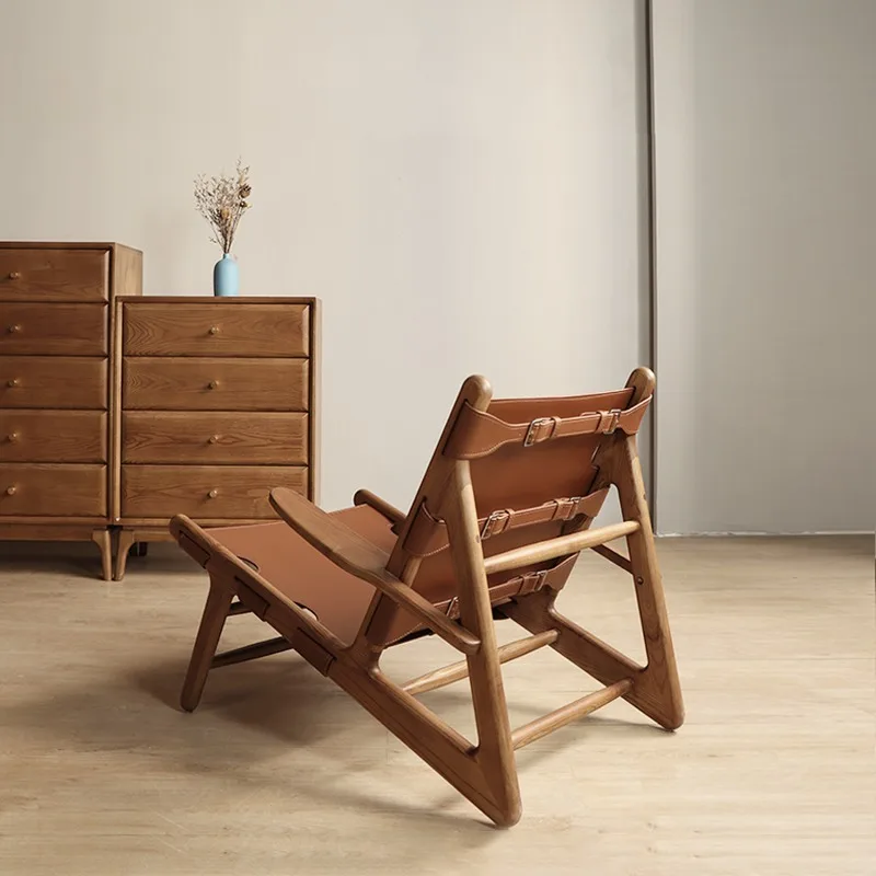Retro woven seat cushion casual recliner saddle leather hunting chair balcony family back chair
Retro woven seat cushion casual recliner saddle leather hunting chair balcony family back chair
