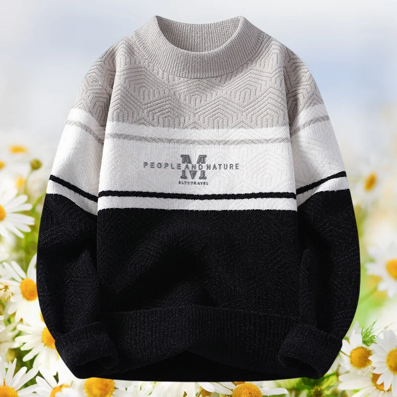 GIOIO men's knitted sweater, round neck color matching embossed casual sweater, fashionable bottoming pullover
GIOIO men's knitted sweater, round neck color matching embossed casual sweater, fashionable bottoming pullover