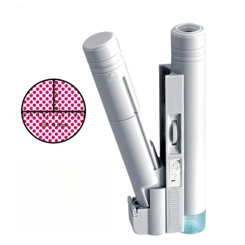 Portable double tube with lamp high magnifying glass 100 times handheld microscope 80X jewelry and jade identification
Portable double tube with lamp high magnifying glass 100 times handheld microscope 80X jewelry and jade identification