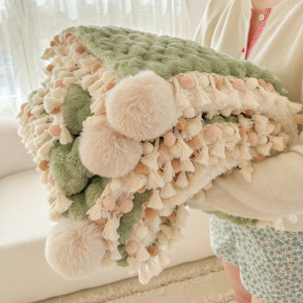Thickened Fluffy Sofa Blanket Milk Fleece Fringed Ball Blanket Nordic Soft Lamb Fleece Sofa Cover Blanket Nap Home Bedroom Decor
Thickened Fluffy Sofa Blanket Milk Fleece Fringed Ball Blanket Nordic Soft Lamb Fleece Sofa Cover Blanket Nap Home Bedroom Decor