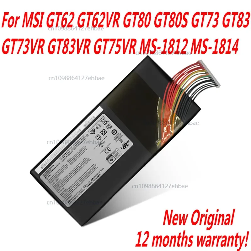 Оригинальный аккумулятор для ноутбука 14,4 В 5225 мАч BTY-L78 для MSI GT62 GT62VR GT80 GT80S GT73 GT83 GT73VR GT83VR GT75VR MS-1812 MS-1814
Оригинальный аккумулятор для ноутбука 14,4 В 5225 мАч BTY-L78 для MSI GT62 GT62VR GT80 GT80S GT73 GT83 GT73VR GT83VR GT75VR MS-1812 MS-1814