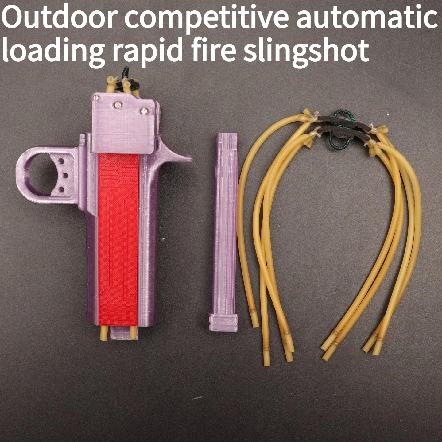 New 3D Printed PETG Material Metal Bearing Rapid Fire Slingshot Portable Automatic Loading Slingshot
New 3D Printed PETG Material Metal Bearing Rapid Fire Slingshot Portable Automatic Loading Slingshot
