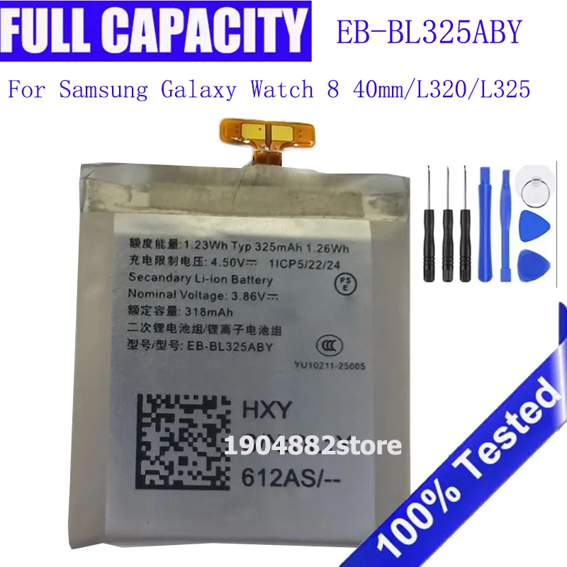 Battery For Samsung Galaxy Watch 8 40mm/L320 / L325 EB-BL325ABY High Capacity Replacement Battery AKKU Batteria + Free tools
Battery For Samsung Galaxy Watch 8 40mm/L320 / L325 EB-BL325ABY High Capacity Replacement Battery AKKU Batteria + Free tools
