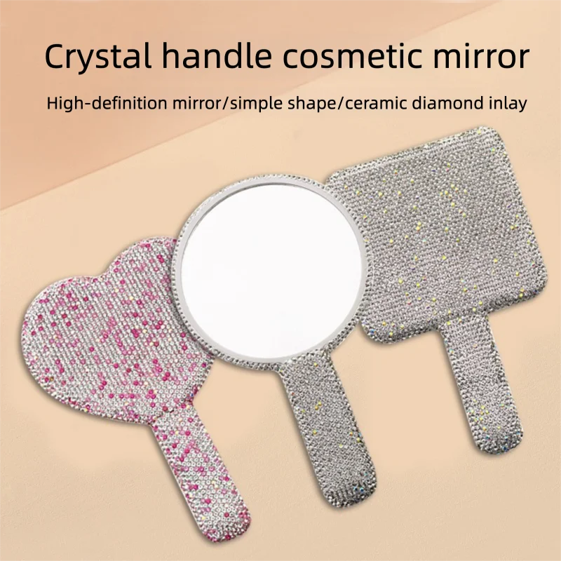 Wholesale HD Crystal Handle Ins Creative Diamond-encrusted Heart-shaped Round Makeup Portable Single-sided Beauty Mirror
Wholesale HD Crystal Handle Ins Creative Diamond-encrusted Heart-shaped Round Makeup Portable Single-sided Beauty Mirror