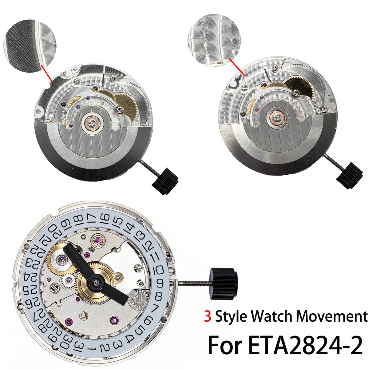 NEW China 2824 Movement Replacement For ETA 2824-A2 Mechanical Movement Geneva stripes Wristwatch Clock Movement 3 o'clock date
NEW China 2824 Movement Replacement For ETA 2824-A2 Mechanical Movement Geneva stripes Wristwatch Clock Movement 3 o'clock date