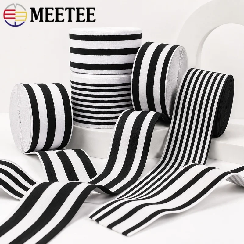 5/10M 25-50mm Black White Striped Elastic Band Stretch Webbing for Pants Waistband Clothes Sewing Sports Ribbon Trim Accessory
5/10M 25-50mm Black White Striped Elastic Band Stretch Webbing for Pants Waistband Clothes Sewing Sports Ribbon Trim Accessory