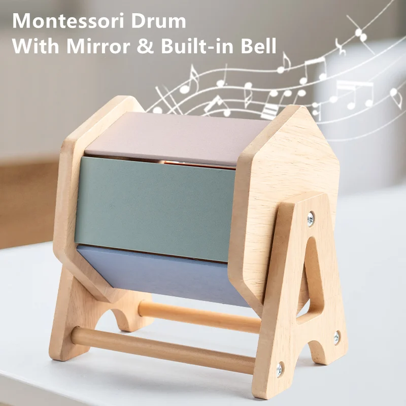 Wooden Montessori Drum Toy w/ Mirror & Built-in Bell Babies Rotating Game Sensory Toys Infant Early Educational Learning Tools
Wooden Montessori Drum Toy w/ Mirror & Built-in Bell Babies Rotating Game Sensory Toys Infant Early Educational Learning Tools