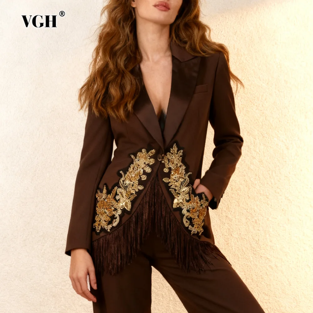 VGH Elegant Slimming Gorgeous Solid Blazers For Women V Neck Long Sleeve Spliced Diamonds Designer Coat Female Fashion Style New
VGH Elegant Slimming Gorgeous Solid Blazers For Women V Neck Long Sleeve Spliced Diamonds Designer Coat Female Fashion Style New