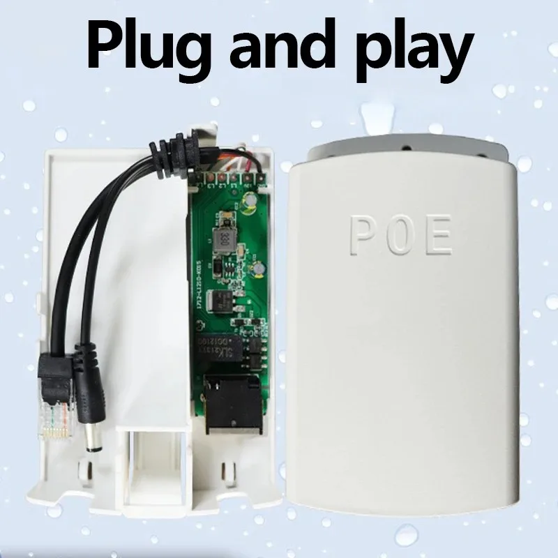 2pcs POE Splitter Power Module 48V 12V 100Mbps Transmission with Isolation Power Over Ethernet Adapter