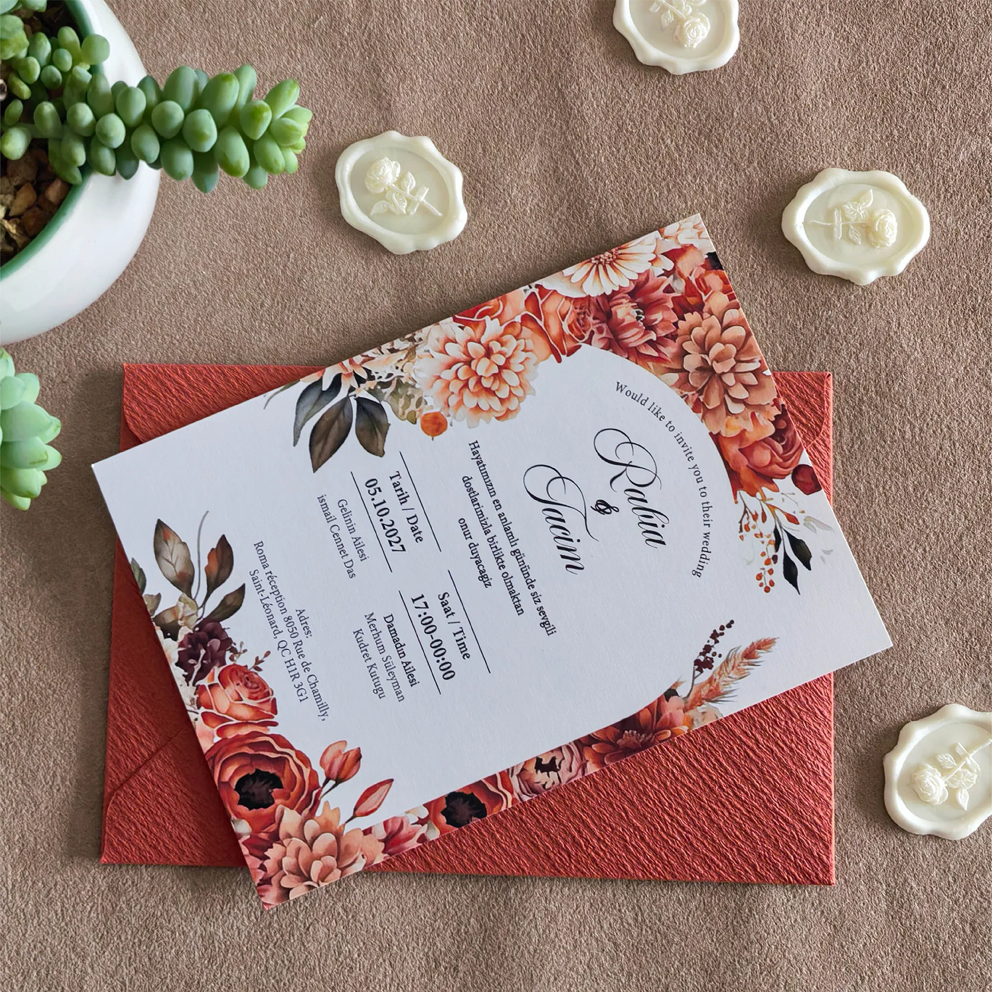 Luxury Wedding Invitation Cards with Private Custom Envelopes And Wax Seals for Baptism Birthday Celebration Design Services
Luxury Wedding Invitation Cards with Private Custom Envelopes And Wax Seals for Baptism Birthday Celebration Design Services