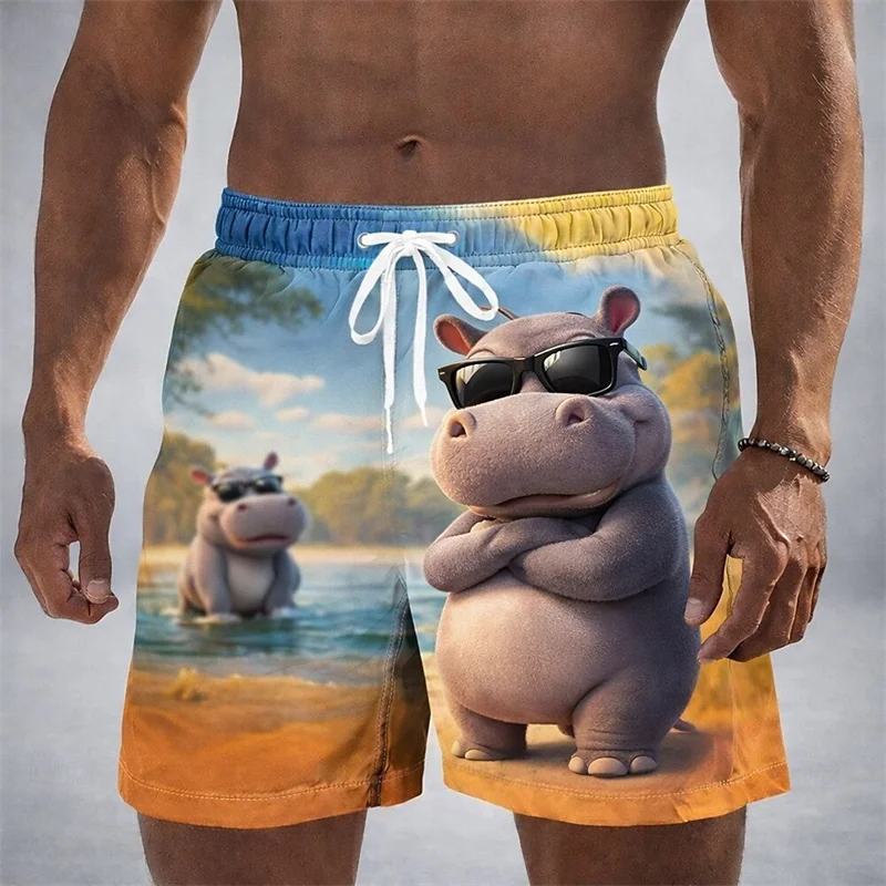 Пляжные шорты с 3D-принтом в мультяшном стиле с изображением животных для мужчин, летние шорты с рисунком бегемота, жирафа и фламинго
Пляжные шорты с 3D-принтом в мультяшном стиле с изображением животных для мужчин, летние шорты с рисунком бегемота, жирафа и фламинго