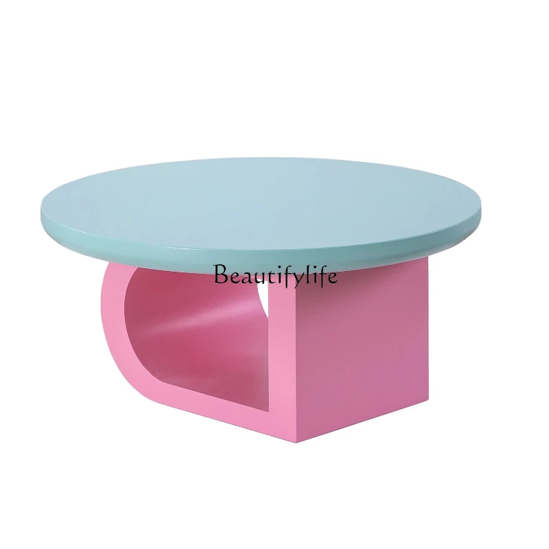 Contrasting color round coffee table small apartment living room household color creative cream style sofa side table
Contrasting color round coffee table small apartment living room household color creative cream style sofa side table