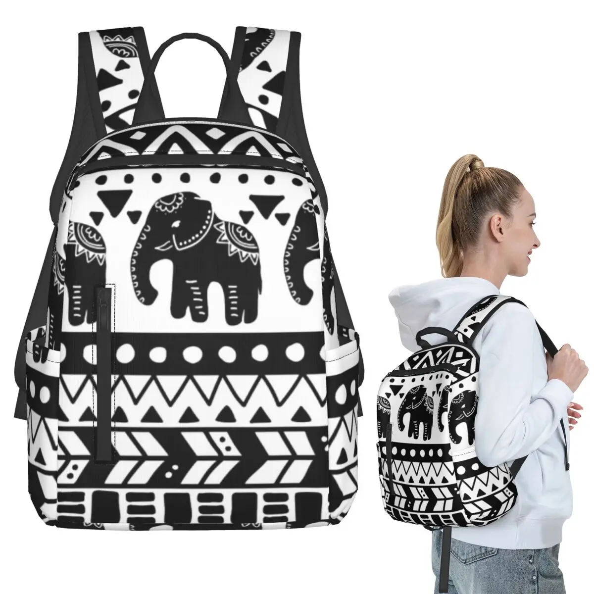 Black White Ethnic Elephant Totem Backpack Student BookBag Kids School Bag Laptop Shoulder Bags Boys Girls
Black White Ethnic Elephant Totem Backpack Student BookBag Kids School Bag Laptop Shoulder Bags Boys Girls
