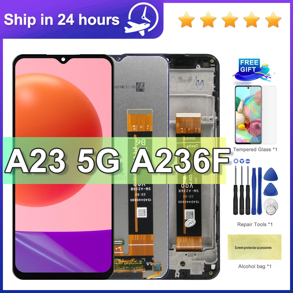 ЖК-дисплей 6,6 дюйма для Samsung A23 5G, сенсорный экран, дигитайзер для Samsung A236 A236U A236U1 A236B A236B/DS дисплей
ЖК-дисплей 6,6 дюйма для Samsung A23 5G, сенсорный экран, дигитайзер для Samsung A236 A236U A236U1 A236B A236B/DS дисплей