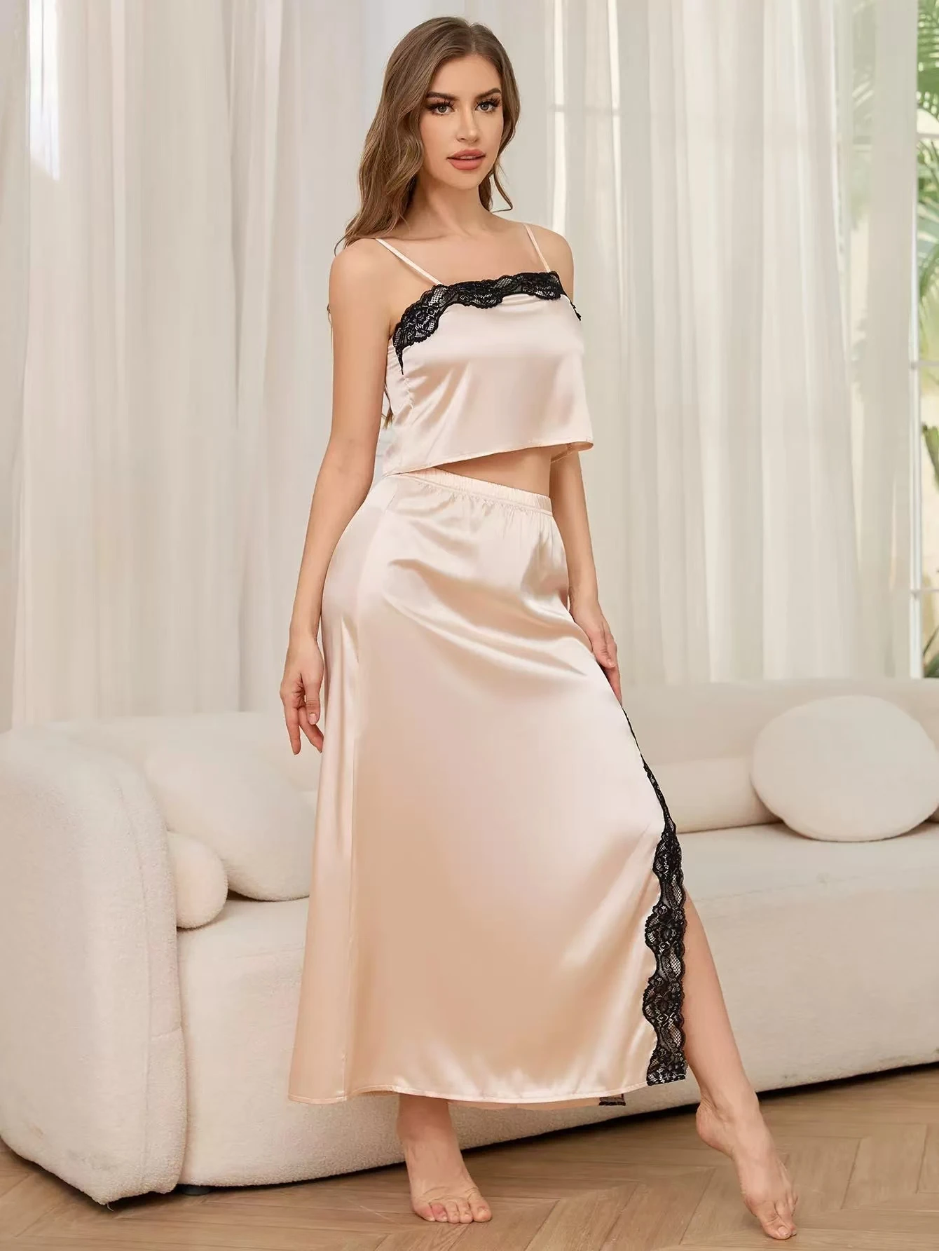 Sexy Vest And Skirt Set Home Clothes Strapl f-length Skirt Two-piece Set Comfortable Breathable Summer Home Clothes
Sexy Vest And Skirt Set Home Clothes Strapl f-length Skirt Two-piece Set Comfortable Breathable Summer Home Clothes