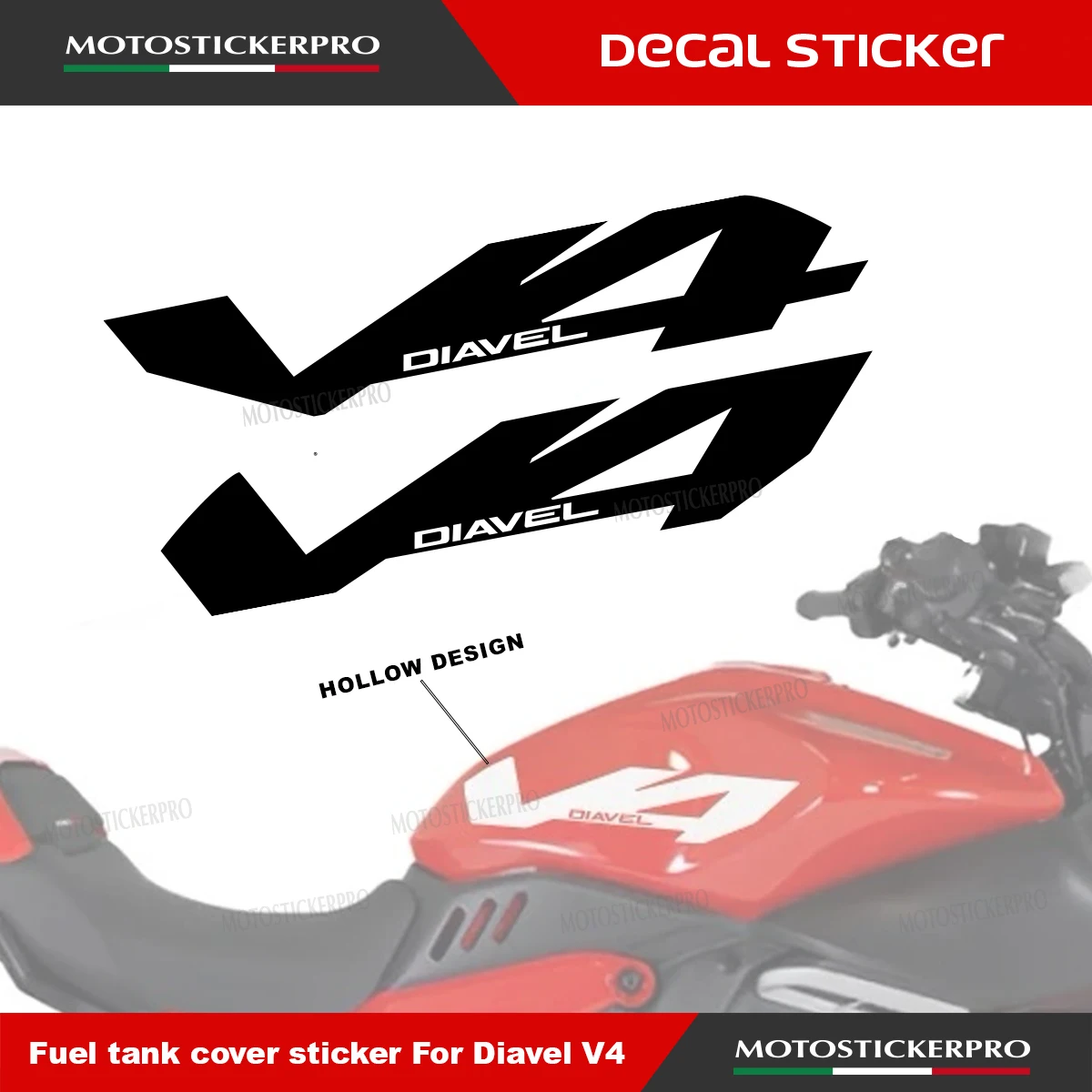 Fuel Tank V4 Pattern Hollow Decal Stickers for Diavel V4 2023-2024-2025-2026 Waterproof
Fuel Tank V4 Pattern Hollow Decal Stickers for Diavel V4 2023-2024-2025-2026 Waterproof