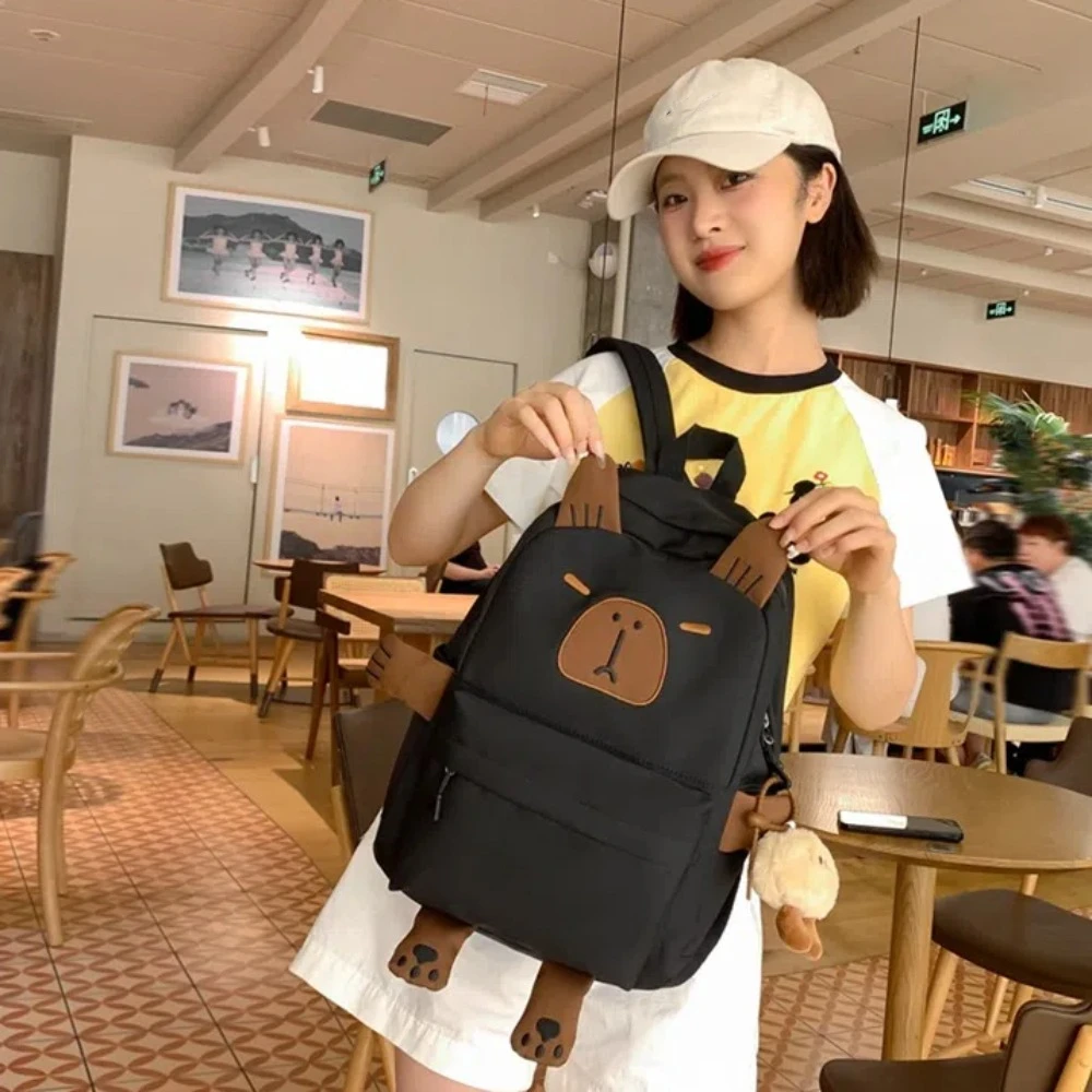 Plush Doll Keychain Capybara Backpack Thickened Nylon Cartoon Animal Daypack Foldable Lightweight Large Capacity School Bag
Plush Doll Keychain Capybara Backpack Thickened Nylon Cartoon Animal Daypack Foldable Lightweight Large Capacity School Bag