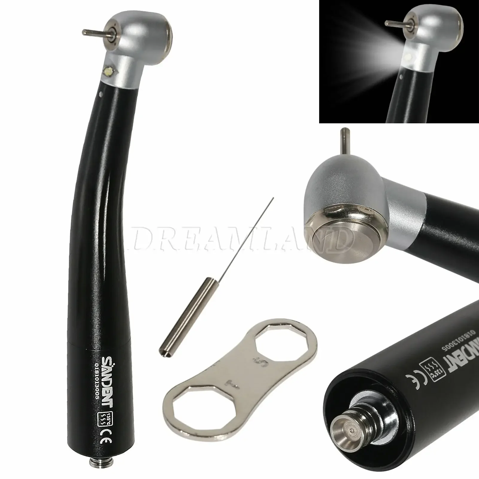 Dental LED E-generator Fiber Optic High Speed Handpiece Triple Water Spray Push Button Fit NSK 4 Hole Quick Coupler
Dental LED E-generator Fiber Optic High Speed Handpiece Triple Water Spray Push Button Fit NSK 4 Hole Quick Coupler