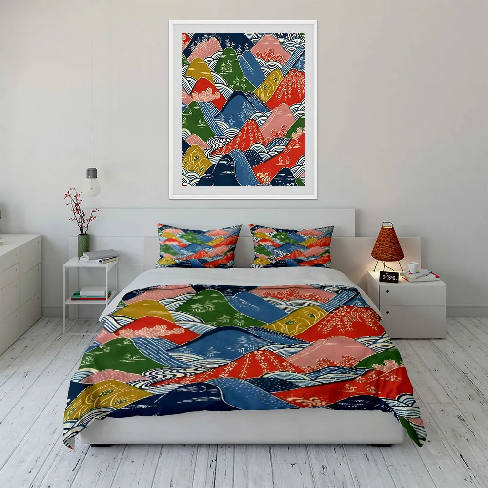 "Colorful Mountain Pattern Set" Multiple sizes kid's and adults' bedroom Exquisite 3PC bedding set, gift
"Colorful Mountain Pattern Set" Multiple sizes kid's and adults' bedroom Exquisite 3PC bedding set, gift