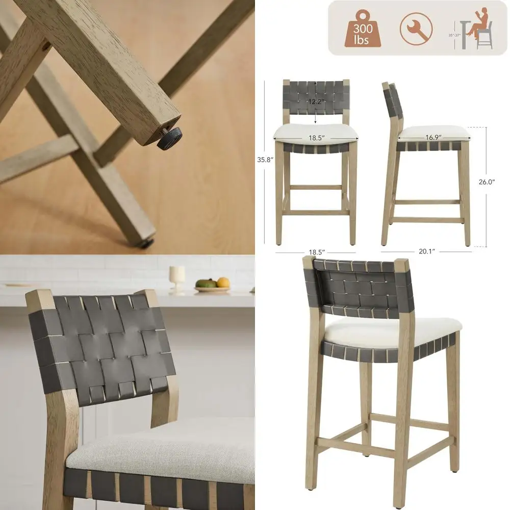 Набор из 3 барных стульев с ручной вязкой спинки, серый, для кухонного острова и домашнего бара
Набор из 3 барных стульев с ручной вязкой спинки, серый, для кухонного острова и домашнего бара