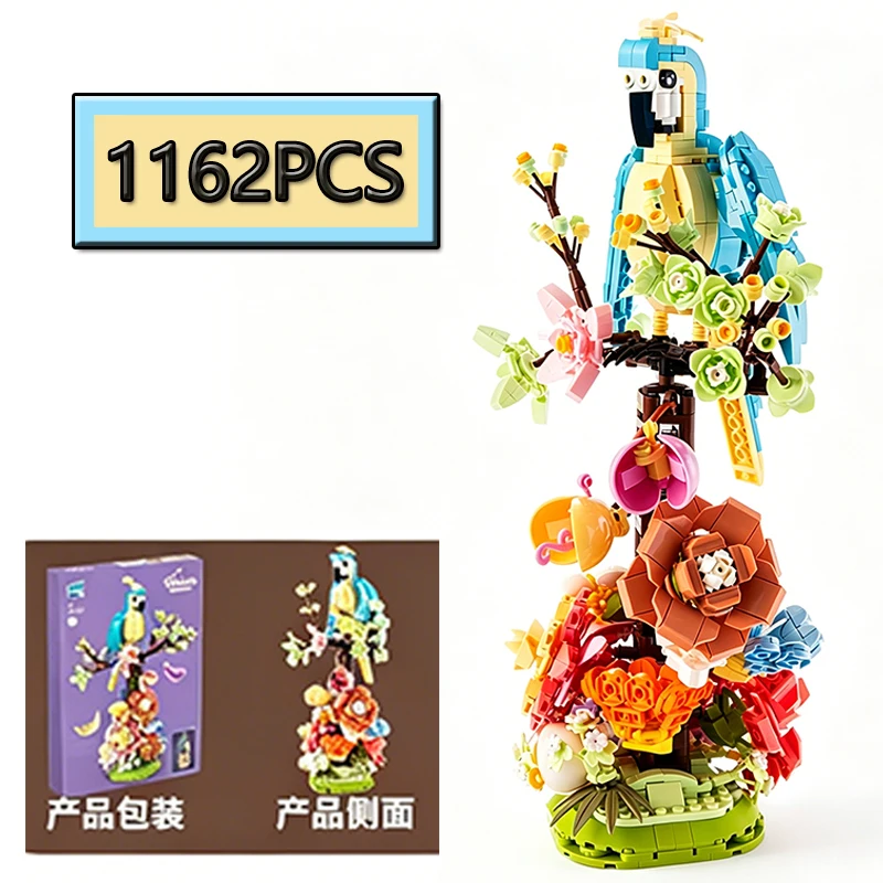 Parrot 1162PCS Bird Song Flower Fragrance Eternal Flower Bouquet Building Block Creative Model DIY Birthday Gift Puzzle Toy Gift
Parrot 1162PCS Bird Song Flower Fragrance Eternal Flower Bouquet Building Block Creative Model DIY Birthday Gift Puzzle Toy Gift