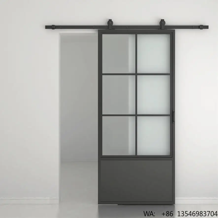 TKM-B04 37in X 84in Glass Sliding Barn Door, Modern French Door, Paneled Frosted Glass Carbon Steel Frame Sliding Closet Kitchen
TKM-B04 37in X 84in Glass Sliding Barn Door, Modern French Door, Paneled Frosted Glass Carbon Steel Frame Sliding Closet Kitchen