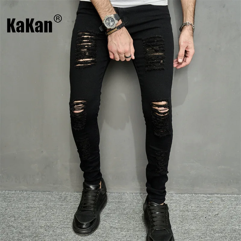 Kakan - European and American Summer New Style Worn-out Slim Fitting Jeans for Men, Black Slim-fit Pants Trousers Jeans K9-1128
Kakan - European and American Summer New Style Worn-out Slim Fitting Jeans for Men, Black Slim-fit Pants Trousers Jeans K9-1128