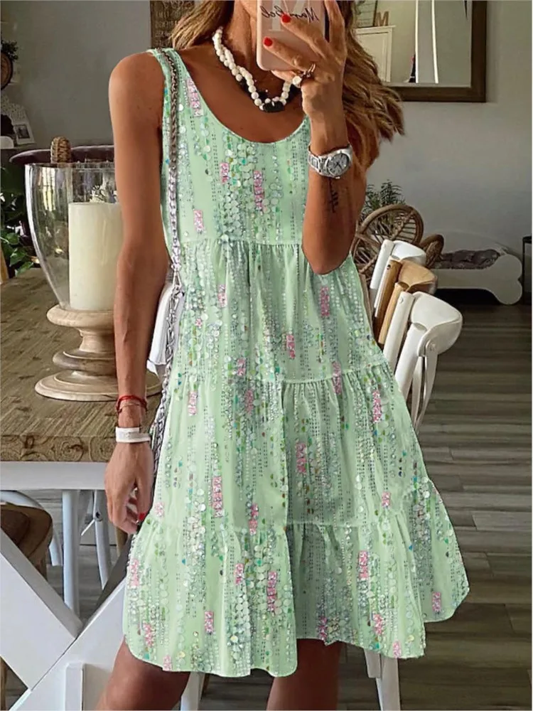 New Sundress Summer Casual Floral Print Loose O Neck Sleeveless Dress For Women 2025 Fashion Boho Holiday Beach A Line Dress
New Sundress Summer Casual Floral Print Loose O Neck Sleeveless Dress For Women 2025 Fashion Boho Holiday Beach A Line Dress