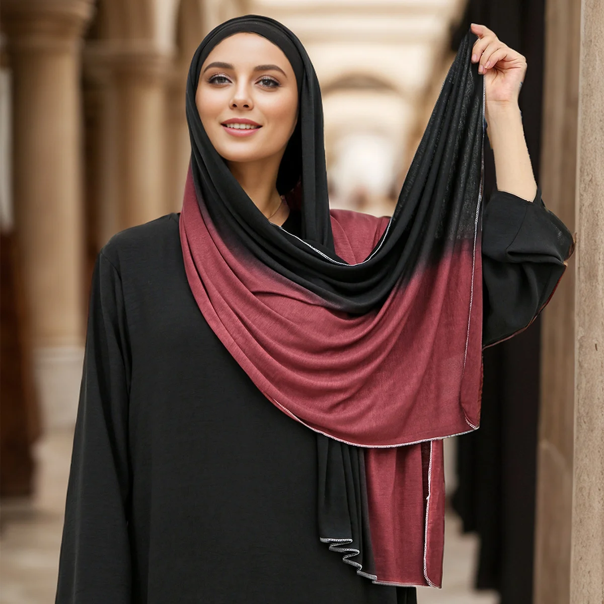 Muslim Gradient Hijab Scarf Women Premium Jersey Hijab Shawl Fashion Splicing Color Plain Turban Soft Cotton Jersey Headscarf
Muslim Gradient Hijab Scarf Women Premium Jersey Hijab Shawl Fashion Splicing Color Plain Turban Soft Cotton Jersey Headscarf