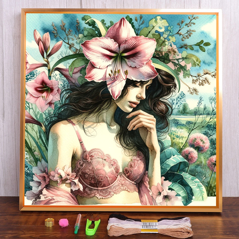 Portrait Girl Flower Printed 11CT Cross Stitch Embroidery Full Kit DMC Threads Hobby Knitting Handmade Craft Jewelry Gift Sales
Portrait Girl Flower Printed 11CT Cross Stitch Embroidery Full Kit DMC Threads Hobby Knitting Handmade Craft Jewelry Gift Sales