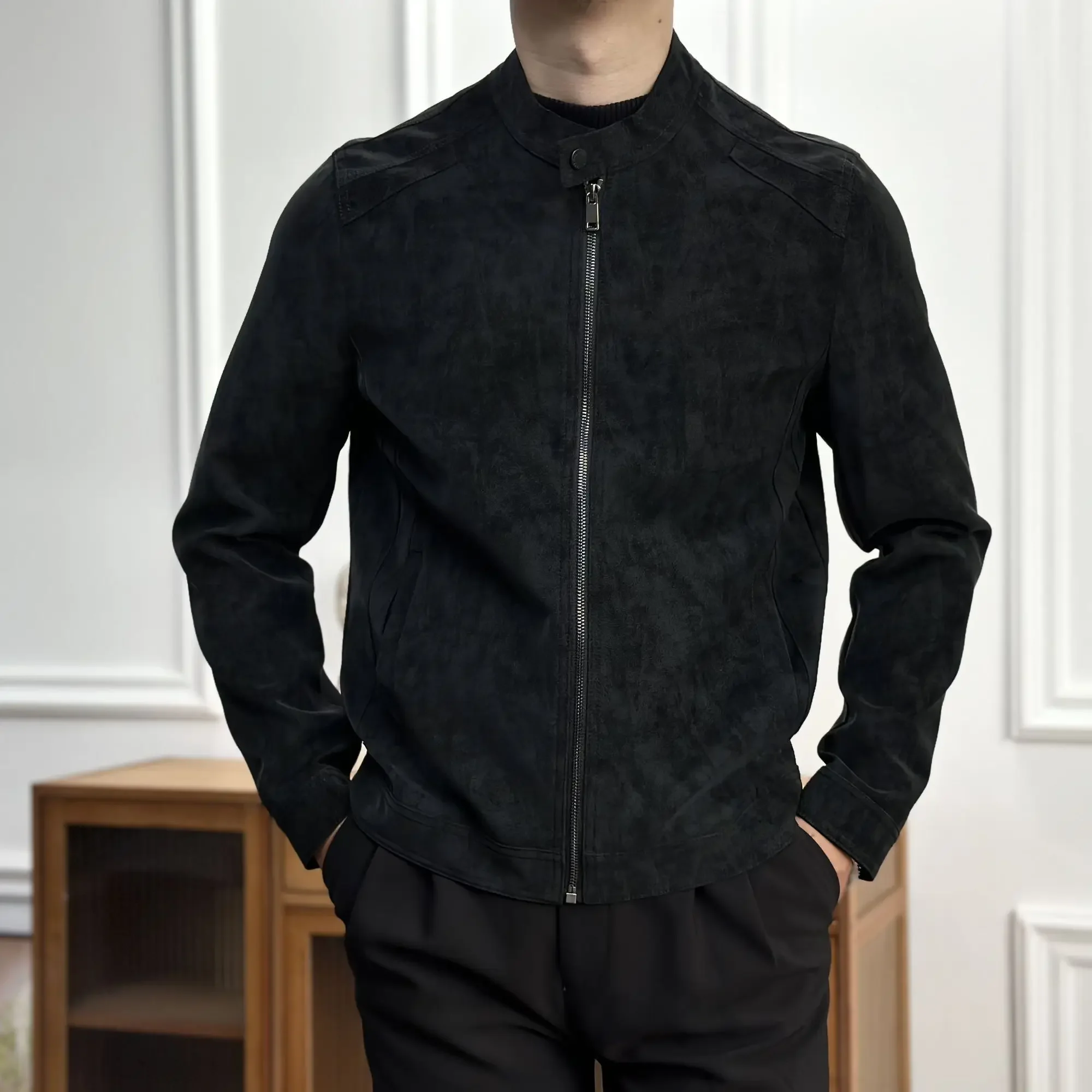 American Retro Jacket Men Korean Style Gentleman Standing Collar Jacket Men's High-end Motorcycle Clothing Trendy
American Retro Jacket Men Korean Style Gentleman Standing Collar Jacket Men's High-end Motorcycle Clothing Trendy