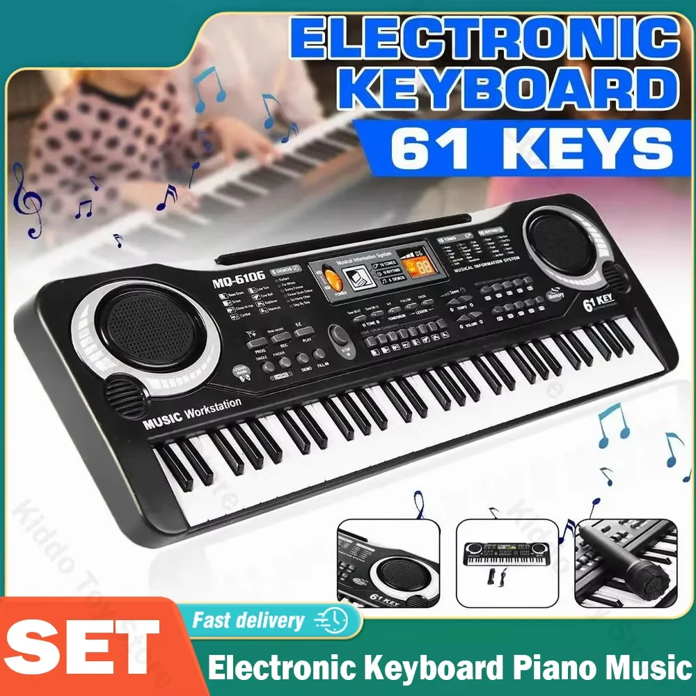 61 Keys Electronic Keyboard Piano Digital Music Key Board Kid Multifunctional with Microphone Musical Enlightenment Xmas Gifts
61 Keys Electronic Keyboard Piano Digital Music Key Board Kid Multifunctional with Microphone Musical Enlightenment Xmas Gifts