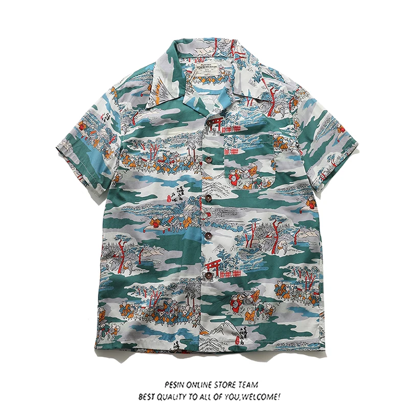American Summer Beach Cuban Neck Short Sleeve Shirt Hawaiian Full Floral Printed Loose Shirt 24ss Y2k Vintage Youth Male Tops
American Summer Beach Cuban Neck Short Sleeve Shirt Hawaiian Full Floral Printed Loose Shirt 24ss Y2k Vintage Youth Male Tops