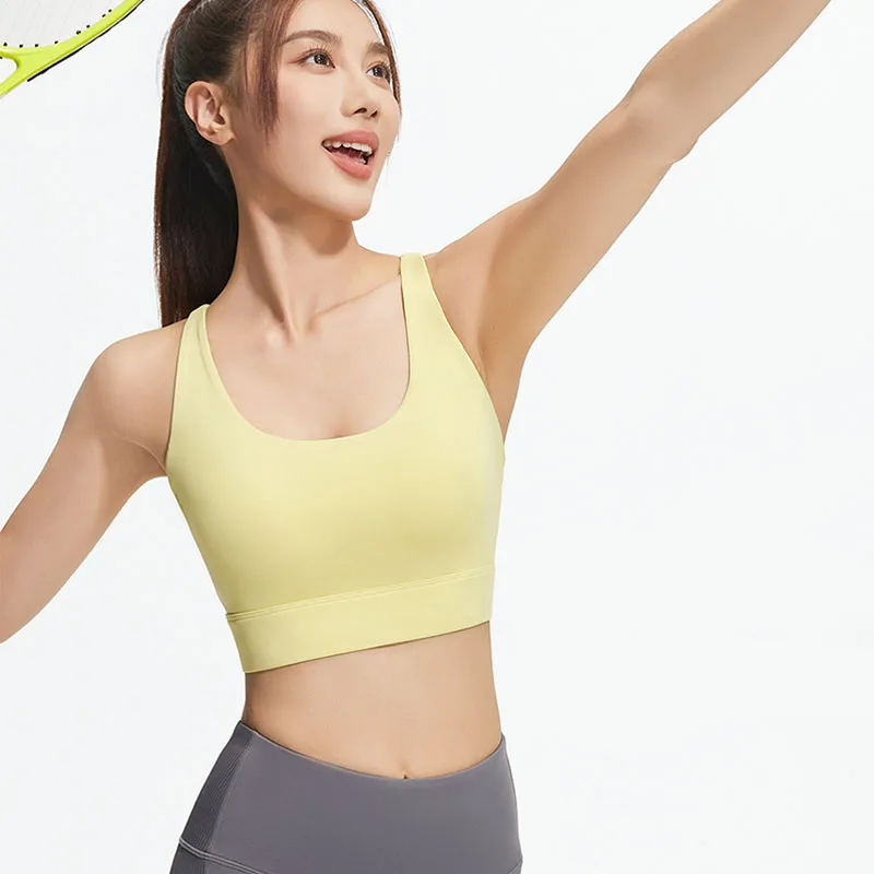 New cross back bra with mesh fabric, exposed back shock-absorbing gathering fitness bra, suitable for women
New cross back bra with mesh fabric, exposed back shock-absorbing gathering fitness bra, suitable for women